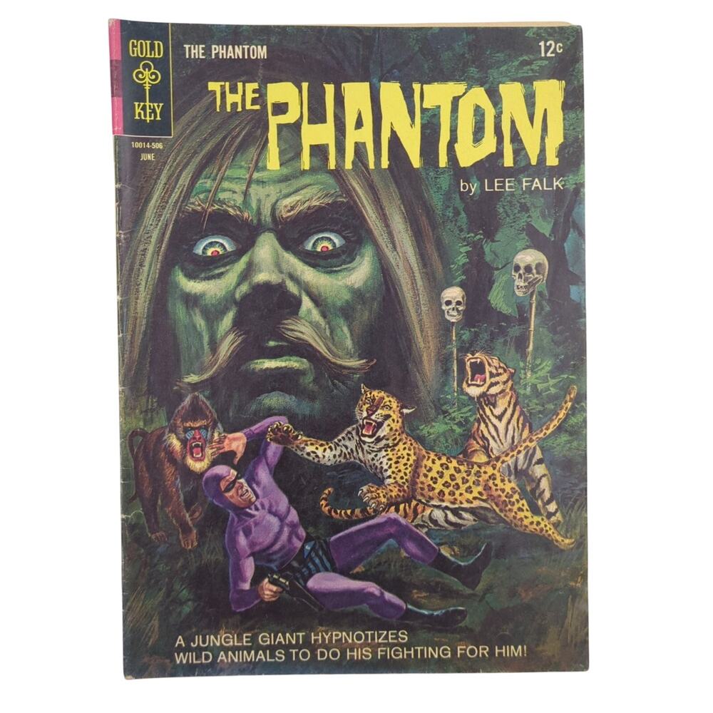 The Phantom #12 Gold Key Comics Silver 1965 Lee Falk Jungle Painted Cover FN VF